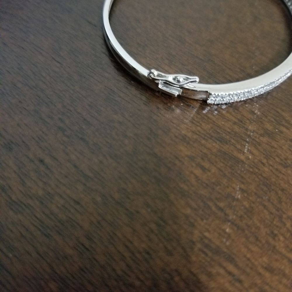Baby Sterling Silver CZ Bangle - Picture 3 of 6